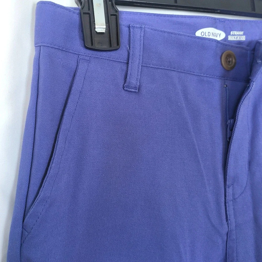 Old Navy Boys Purple Built-in‎ Flex Slim Preppy Straight Leg Chino Pants 10 NEW